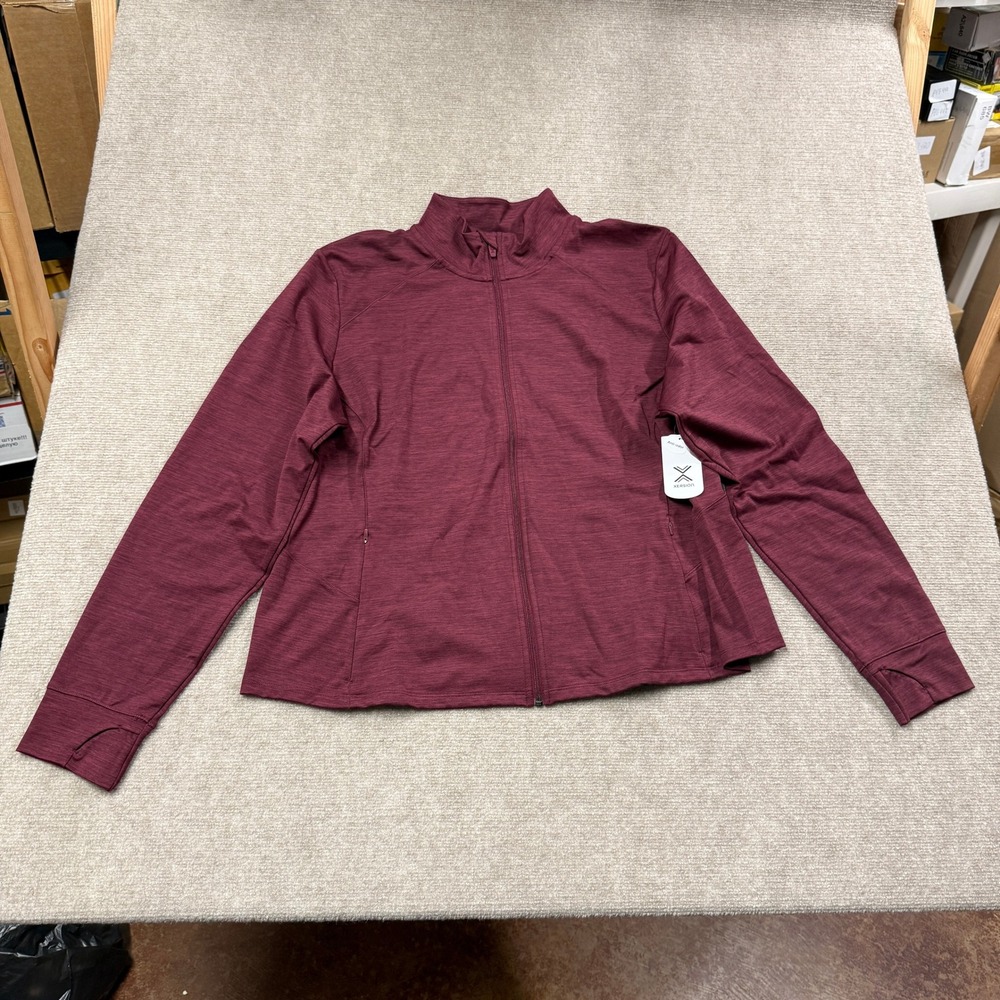 MSRP $55 Xersion EverUltra Womens 2X Bold Burgundy Mlg Plus Softshell Jacket